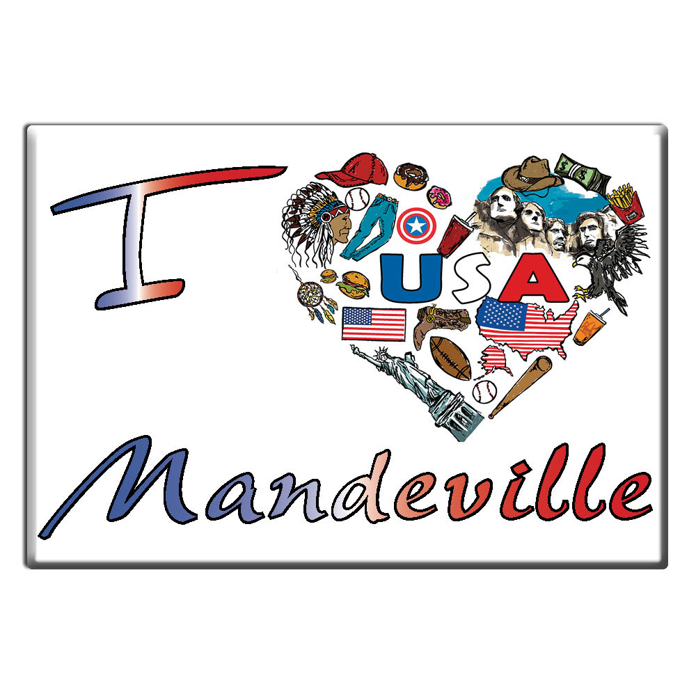 Mandeville, Saint Tammany County, Louisiana - Fridge Magnet I Love Usa - Picture 8 of 10